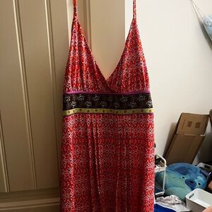 Elegant Red Backless Dress